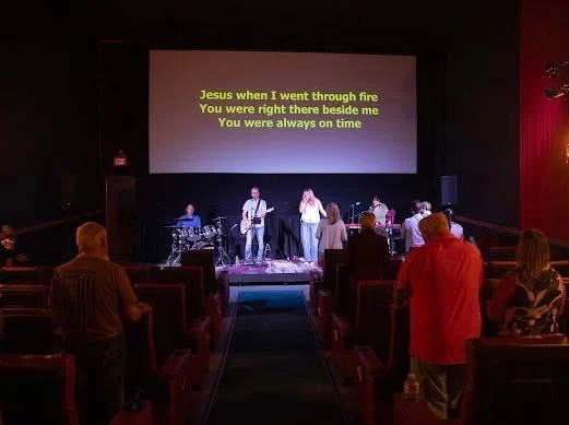 Gospel Celebration’s congregation worshiping together with the music team